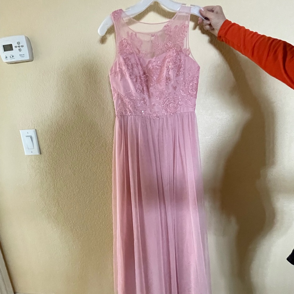 David's Bridal Pink Maxi Dress